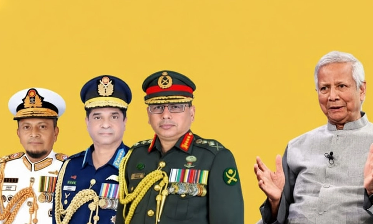 প্রধান উপদেষ্টার সঙ্গে বৈঠক করতে তিন বাহিনী প্রধান যমুনায়